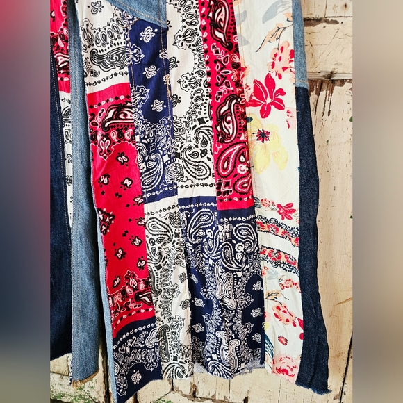 Free People Multicolor Patchwork Flare Jeans - Picture 7 of 13